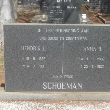 SCHOEMAN Hendrik C. 1897-1981 & Anna B. 1906-1982