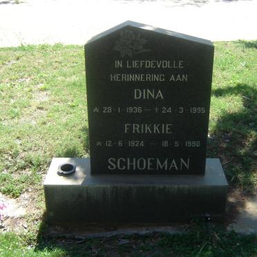 SCHOEMAN Frikkie 1924-1998 &amp; Dina 1936-1985