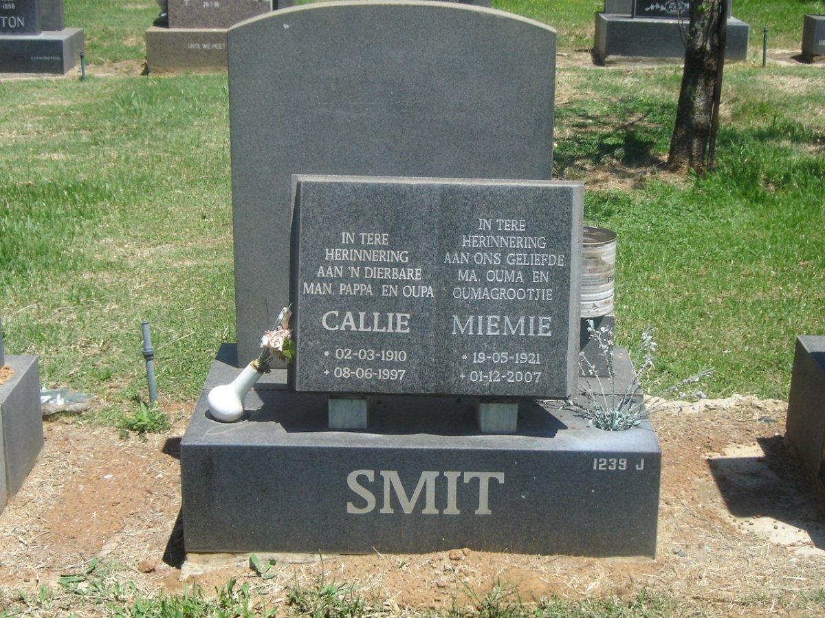 SMIT Callie 1910-1997 &amp; Miemie 1921-2007