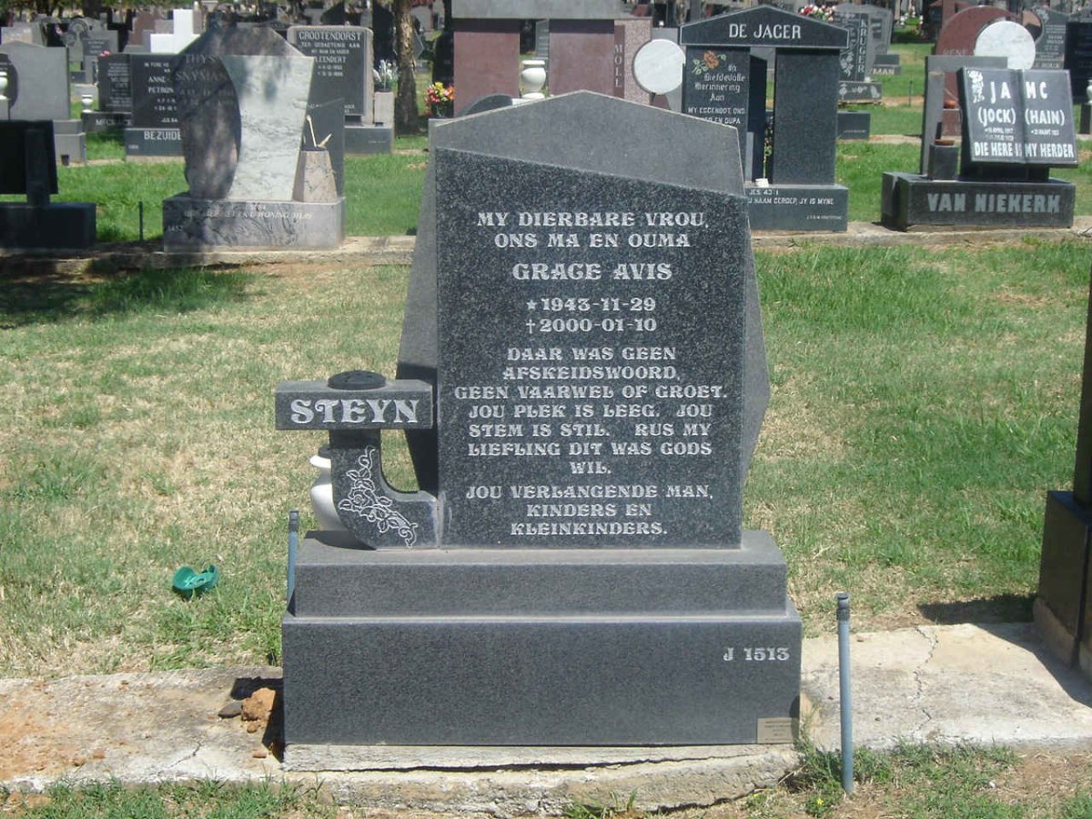 STEYN Grace Avis 1943-2000