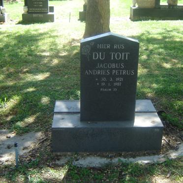 TOIT Jacobus Andries Petrus, du 1921-1987