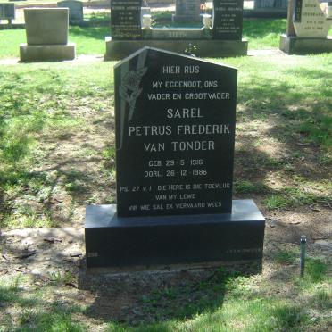 TONDER Sarel Petrus Frederik, van 1916-1986