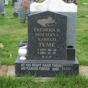 TEME Frederick Mochana Kabelo 1974-2004