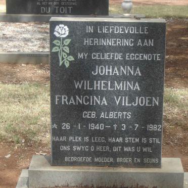 VILJOEN Johanna Wilhelmina Francina nee ALBERTS 1940-1982