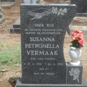 VERMAAK Susanna Petronella nee VAN STADEN 1918-1983