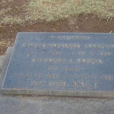 WALT Petrus Johannes Lodewyk, van der 1890-1946 & Petronella Sophia VENTER 1893-19??