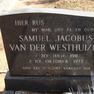 WESTHUIZEN Samuel Jacobus, van der 1911-1977