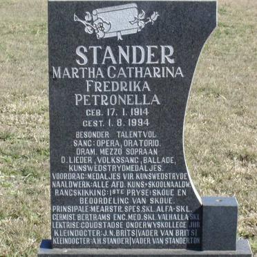 STANDER Martha Catharina Fredrika Petronella 1914-1994