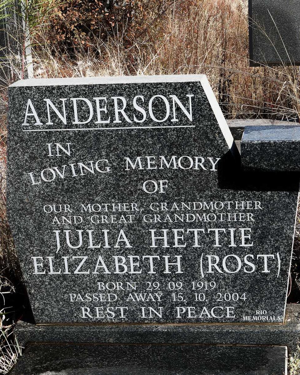 ANDERSON Julia Hettie Elizabeth nee ROST 1919-2004
