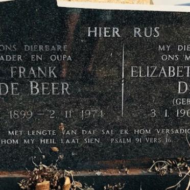 BEER Frank, de 1899-1974 &amp; Elizabeth Wilhelmina ANNANDALE 1907-1971