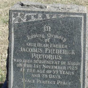 PRETORIUS Jacobus Frederick -1925