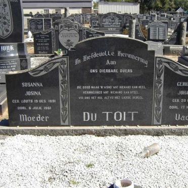 TOIT Gerhardus Johannes, du 1888-1972 &amp; Susanna Josina LOOTS 1891-1961
