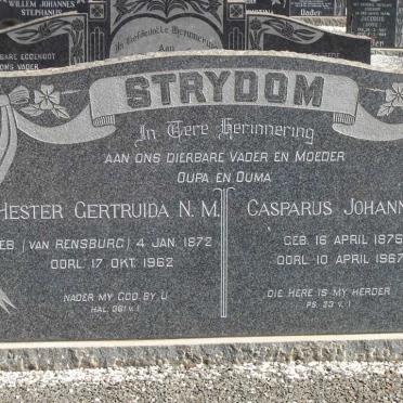 STRYDOM Casparus Johannes 1875-1967 &amp; Hester Gertruida N.M. VAN RENSBURG 1872-1962