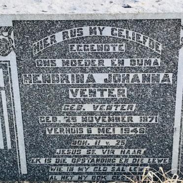 VENTER Hendrina Johanna nee VENTER 1871-1948