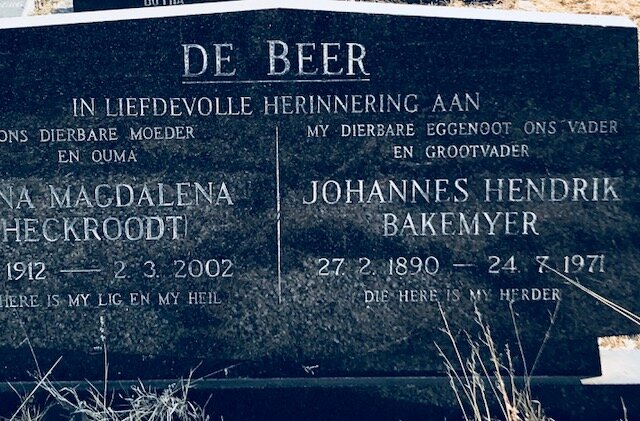 BEER Johannes Hendrik Bakemyer, de 1890-1971 &amp; Anna Magdalena HECKROODT 1912-2002 _2
