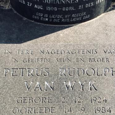 WYK Adriaan Johannes, van 1900-1960 :: VAN WYK Petrus Rudolph 1924-1984