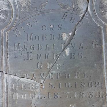 EMMENES Magdalena G. nee SWANEPOEL 1862-1956