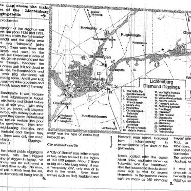 2. Map showing the Old Lichtenburg Diamond Diggings