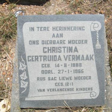 VERMAAK Christina Gertruida 1888-1965