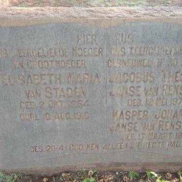 STADEN Elisabeth Maria, van 1854-1916