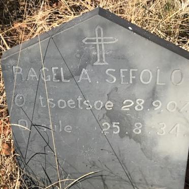 SEFOLO Ragel A. 1907-1934