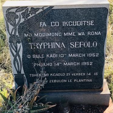 SEFOLO Tryphina 1952-1952