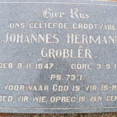GROBLÊR Johannes Hermanus 1847-1937