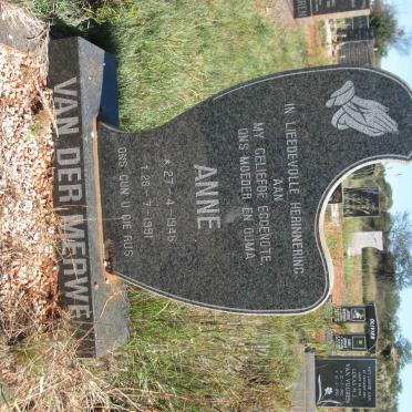 MERWE Anne, van der 1946-1991