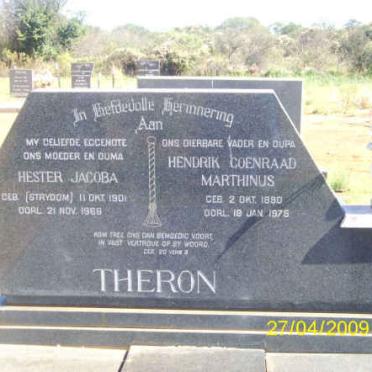 THERON Hendrik Coenraad Marthinus 18??-1975 &amp; Hester Jacoba STRYDOM 1901-19??