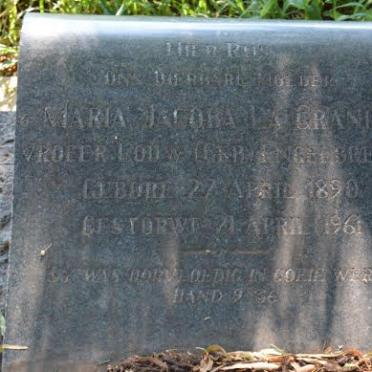 GRANGE Maria Jacoba, la voorheen LOUW nee ENGELBRECHT 1890-1961