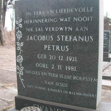SWANEPOEL Jacobus Stefanus Petrus 1921-1981