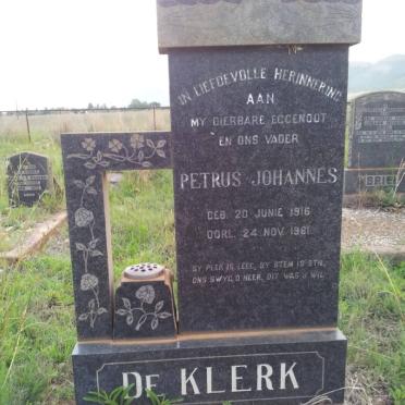 KLERK Petrus Johannes, de 1916-1961