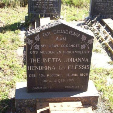 PLESSIS Theunetta Johanna Hendrika, du nee DU PLESSIS 1906-1971