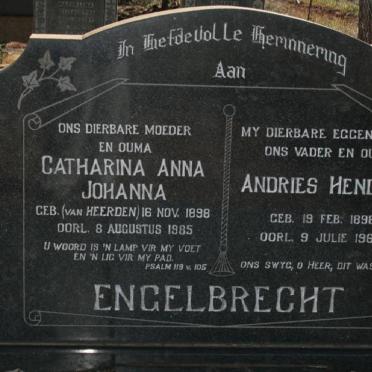 ENGELBRECHT Andries Hendrik 1896-1964 &amp; Catharina Anna Johanna VAN HEERDEN 1898-1985