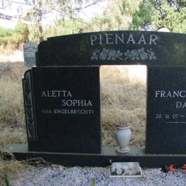 PIENAAR Francois Daniël 1907-1982 &amp; Aletta Sophia ENGELBRECHT