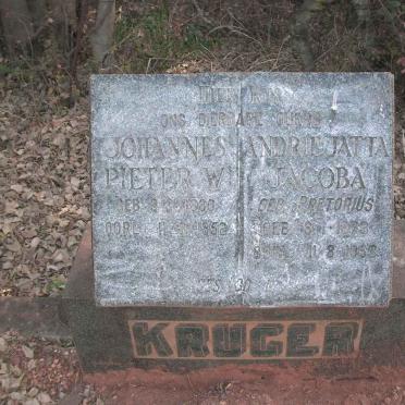 KRUGER Johannes Pieter W. 1880-1952 &amp; Andriejatta Jacoba PRETORIUS 1873-1953