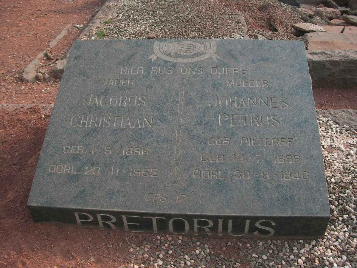 PRETORIUS Jacobus Christiaan 1896-1952 &amp; Johannes Petrus PIETERSE 1896-1946