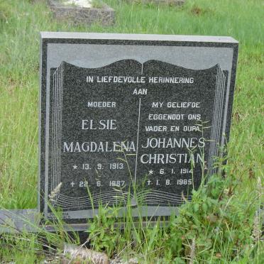 RAS Johannes Christian 1914-1985 &amp; Elsie Magdalena 1913-1987