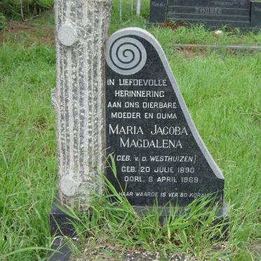 STANDER Maria Jacoba Magdalena nee V.D. WESTHUIZEN 1890-1969