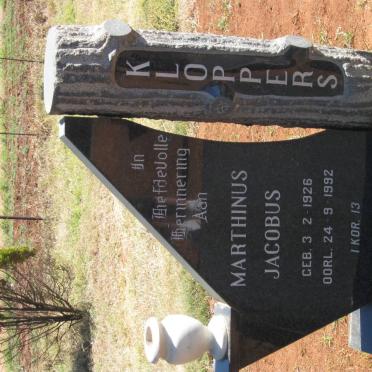 KLOPPERS Marthinus Jacobus 1926-1992