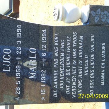 VUUREN Luco, van 1959-1994 :: VUUREN Marlo, van 1982-1994