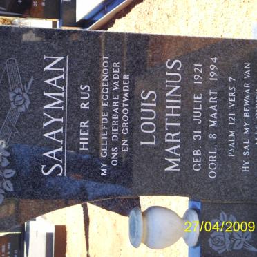 SAAYMAN Louis Marthinus 1921-1994