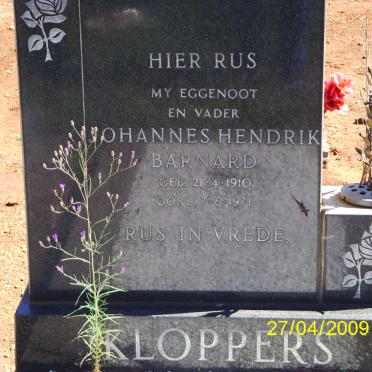 KLOPPERS Johannes Hendrik Barnard 1910-1971