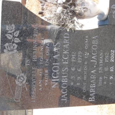 STADEN Nicolaas Jacobus Eckard, van 1912-1979 &amp; Barbara Jacoba SNYMAN 1912-2002