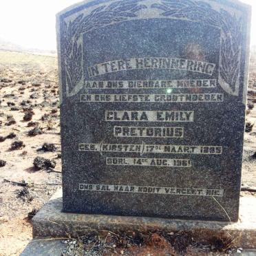 PRETORIUS Clara Emily nee KIRSTEN 1885-1961