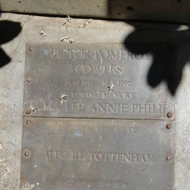 COWLES Victor  Pomeroy 1919-1990 &amp; Alma Lee Annie Phillips :: TOTTENHAM Alec 1915-1976