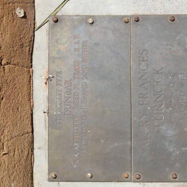 DUNBAR Robert Fyfe :: TURNOCK Mary Frances 1920-1987