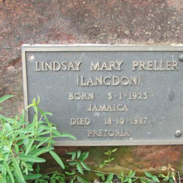 PRELLER Lindsay Mary nee LANGDON 1923-1987