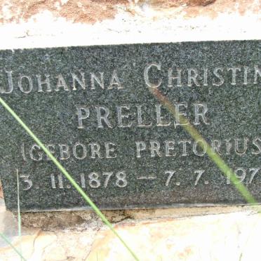PRELLER Johanna Christina nee PRETORIUS 1878-1975