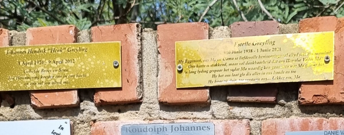 GREYLING Estelle 1938-2021 :: GREYLING Johannes Hendrik 1976-2012